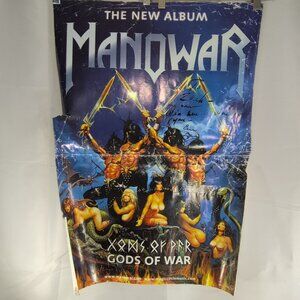 Manowar SIGNED Gods of War Poster New Album Tour Wall Magic Circle Music 23"x33"
